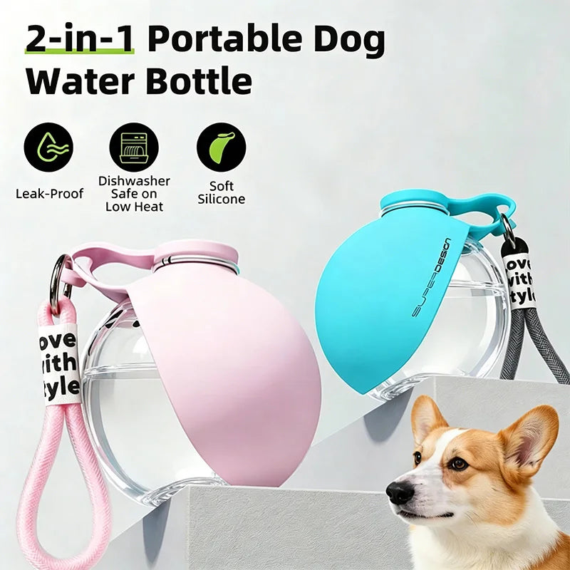 2-In-1 Portable Dog Water Bottle 
