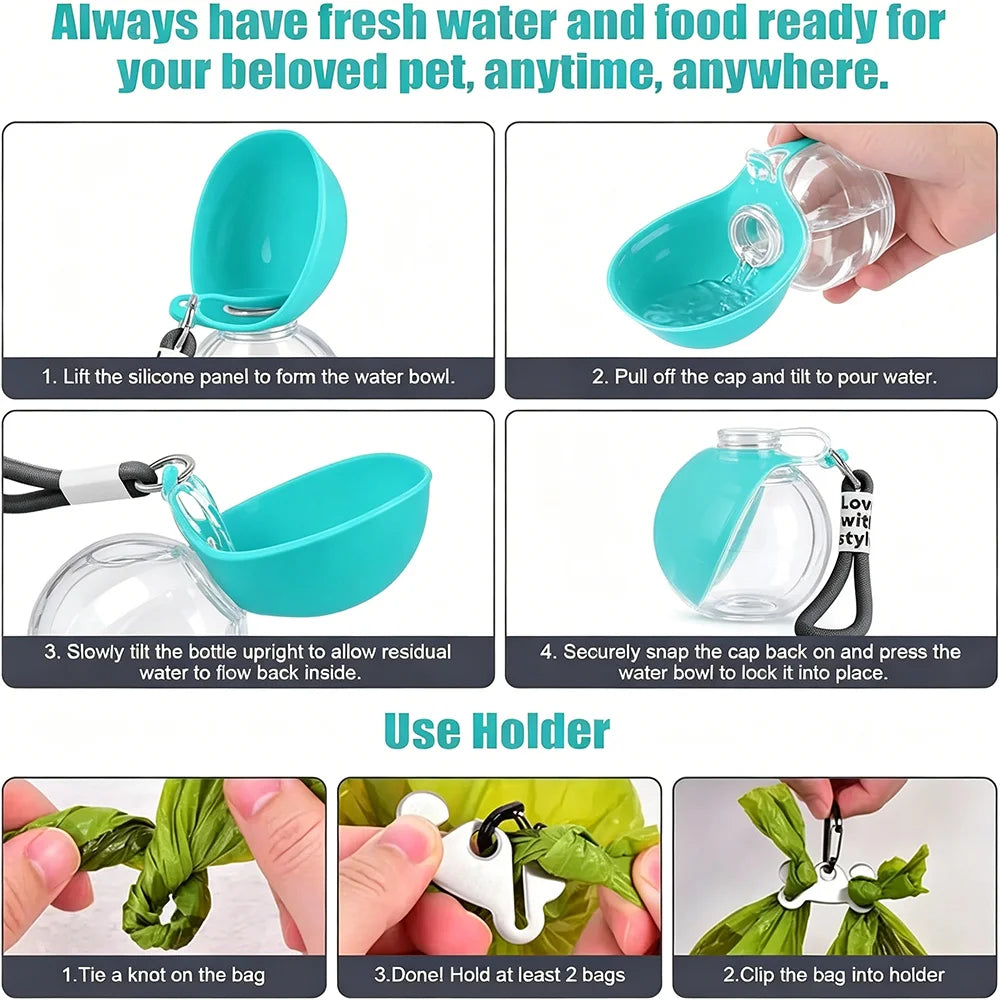 2-In-1 Portable Dog Water Bottle 